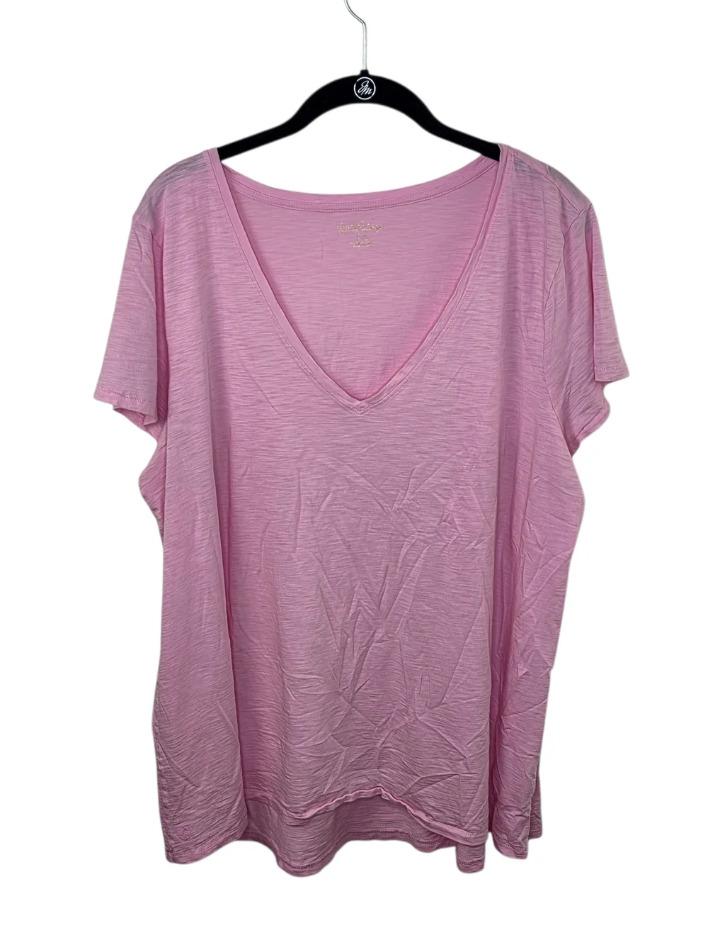 Lilly Pulitzer Pink Cap Aleeve V Neck Pima Cptyon Tee Size XXL - Picture 2 of 11
